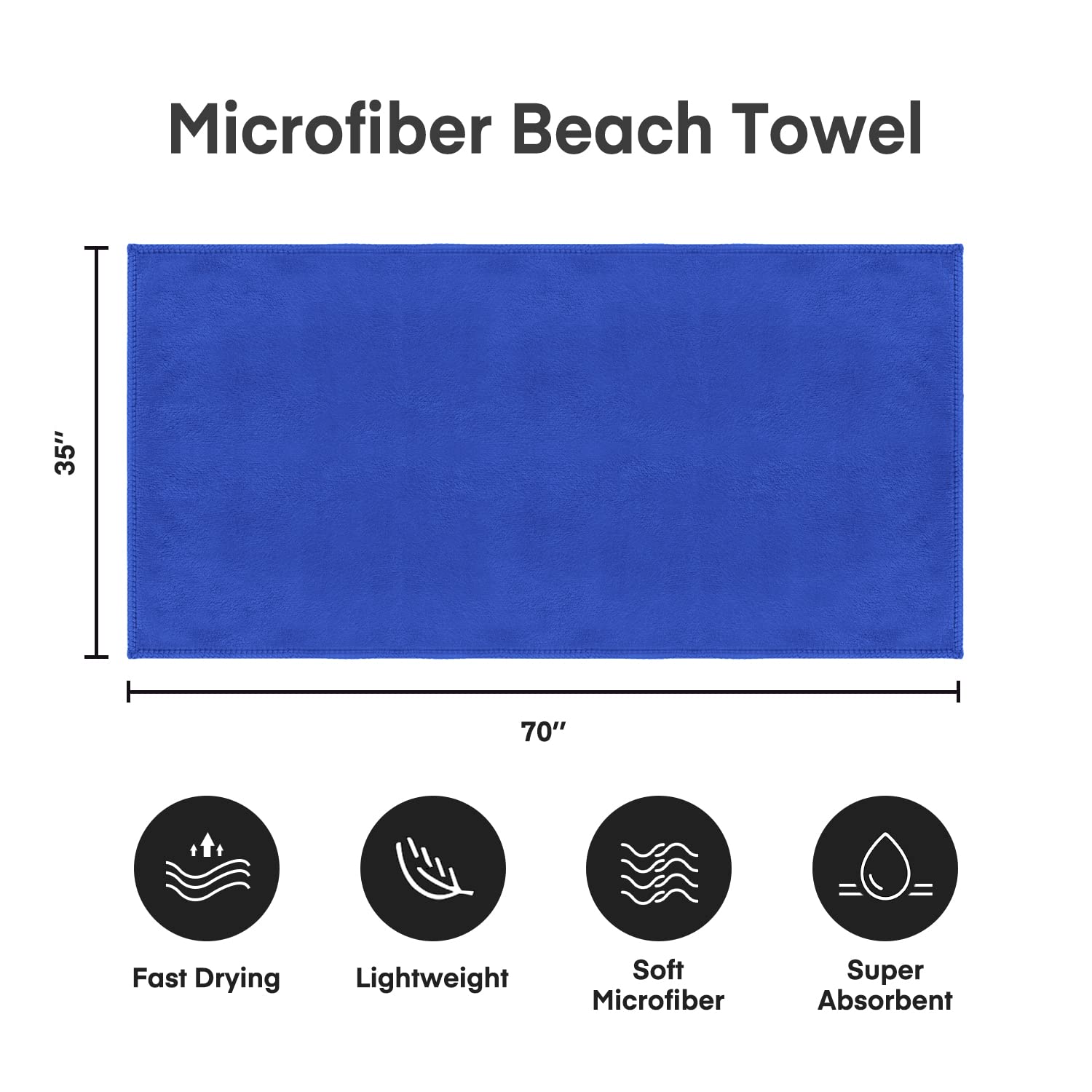 Jml Extra Large Microfiber Bath Towels, Bath Sheet 2 Pack 35 '' X 70 '', Oversized, Soft, Super Absorbent And Fast Drying Bathro